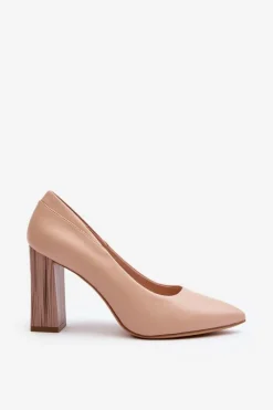 Best Eleganckie Czółenka Na Ozdobnym Słupku Sergio Leone PB217 Nude Damskie Czółenka Na Słupku|Czółenka Klasyczne