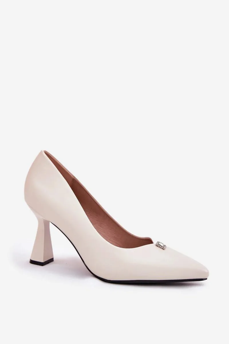 Outlet Eleganckie Czółenka Na Rozszerzanej Szpilce Vinceza 62222 Beżowe Damskie Czółenka Na Słupku|Czółenka Klasyczne