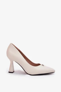 Outlet Eleganckie Czółenka Na Rozszerzanej Szpilce Vinceza 62222 Beżowe Damskie Czółenka Na Słupku|Czółenka Klasyczne