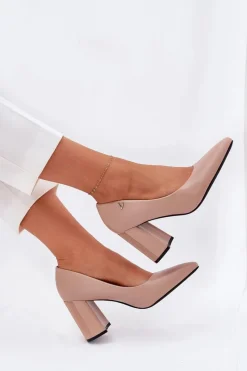 Czółenka Na Słupku|Czółenka Klasyczne>Buty damskie Vinceza Eleganckie Czółenka Na Słupku Vinceza 62220 Beżowe Beżowy