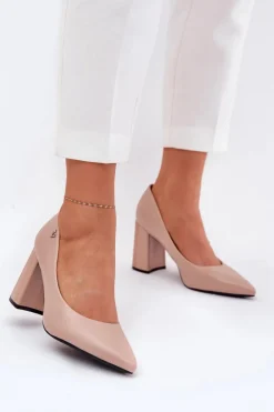 Czółenka Na Słupku|Czółenka Klasyczne>Buty damskie Vinceza Eleganckie Czółenka Na Słupku Vinceza 62220 Beżowe Beżowy