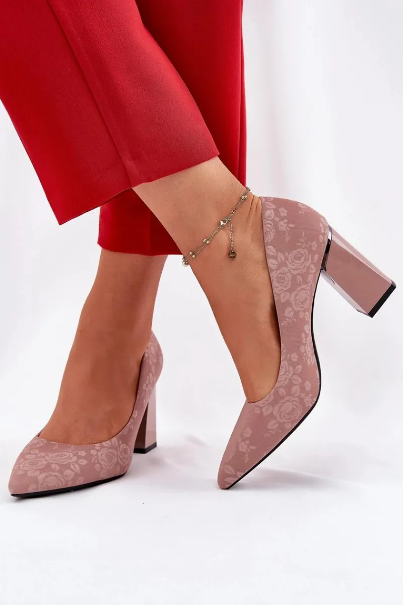 Hot Eleganckie Czółenka Na Słupku W Różowe Vinceza 62223 Różowe Damskie Czółenka Na Słupku|Czółenka Klasyczne