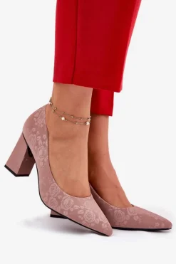 Hot Eleganckie Czółenka Na Słupku W Różowe Vinceza 62223 Różowe Damskie Czółenka Na Słupku|Czółenka Klasyczne