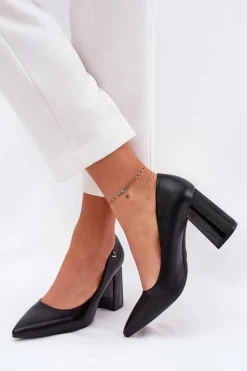 Online Eleganckie Czółenka Na Słupku Vinceza 62220 Czarne Damskie Czółenka Na Słupku|Czółenka Klasyczne