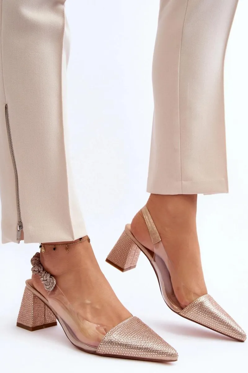 Clearance D&A Eleganckie Czółenka W Szpic MR91292-1 Champagne