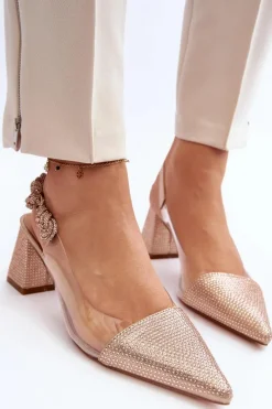 Clearance D&A Eleganckie Czółenka W Szpic MR91292-1 Champagne