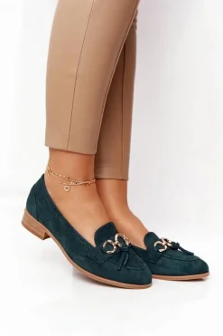 Mokasyny Damskie Zamszowe></noscript>Buty damskie Vinceza Eleganckie Damskie Mokasyny Vinceza 10585 Zamszowe Zielone