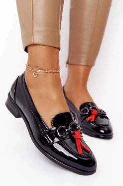 New Eleganckie Damskie Mokasyny Vinceza 10585 Lakierowane Czarne Damskie Mokasyny Damskie Lakierowane