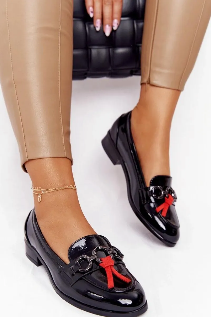 New Eleganckie Damskie Mokasyny Vinceza 10585 Lakierowane Czarne Damskie Mokasyny Damskie Lakierowane