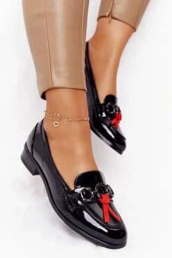 New Eleganckie Damskie Mokasyny Vinceza 10585 Lakierowane Czarne Damskie Mokasyny Damskie Lakierowane