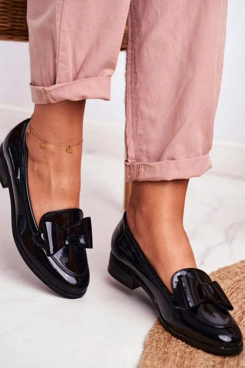 Mokasyny Damskie Lakierowane>Buty damskie Vinceza Eleganckie Damskie Mokasyny Vinceza 10570 Lakierowane Czarne