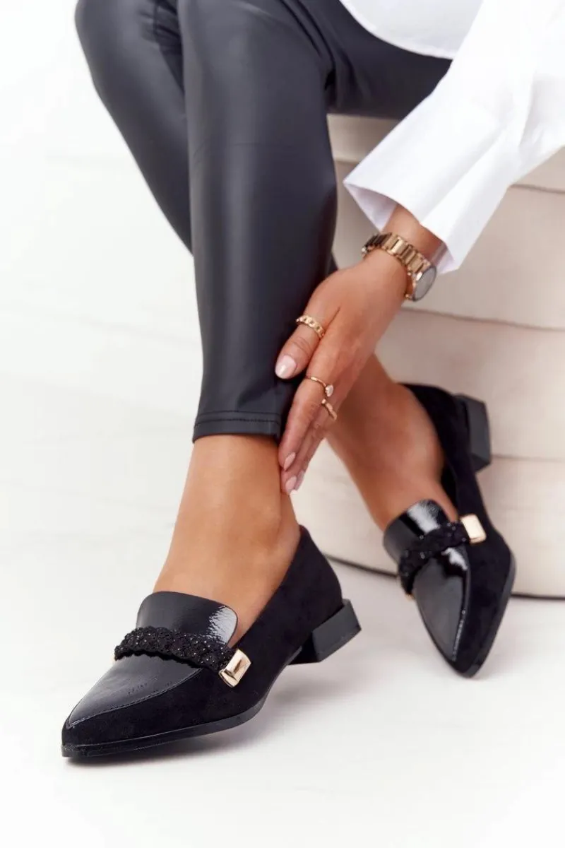 Clearance Eleganckie Mokasyny S.Barski Premium Zamszowe Czarne Damskie Mokasyny Damskie Lakierowane|Mokasyny Damskie Zamszowe