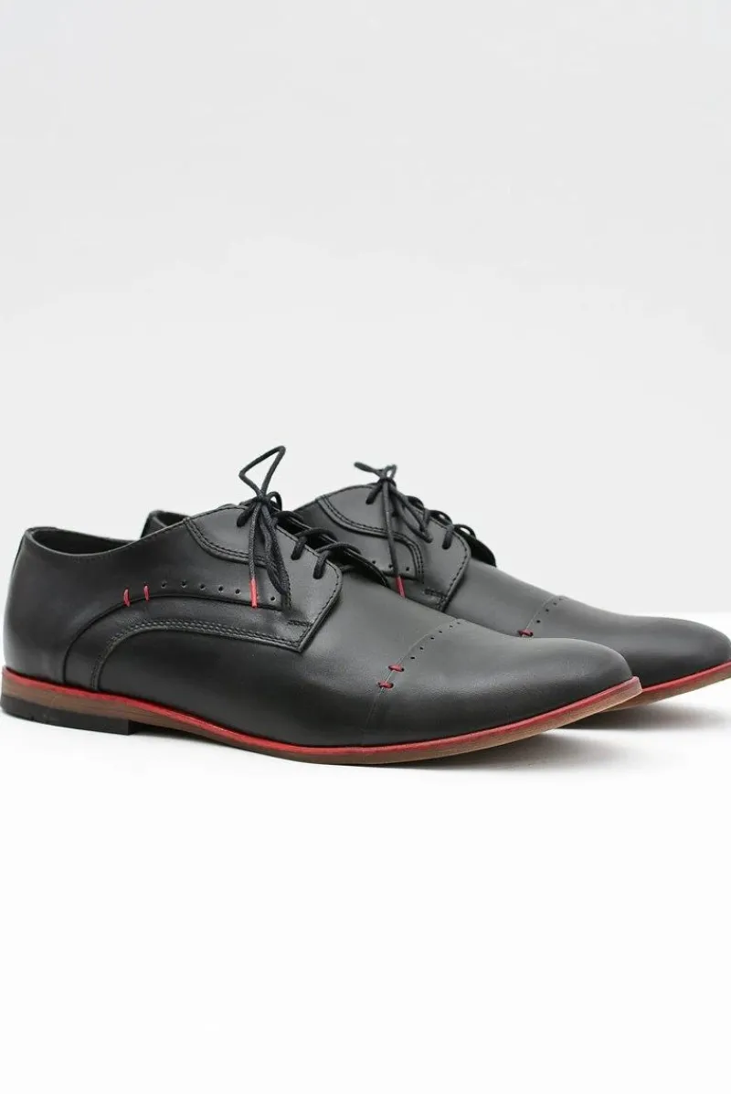 New Eleganckie Męskie Czarne Skórzane Półbuty Isacco Męskie Półbuty Casual