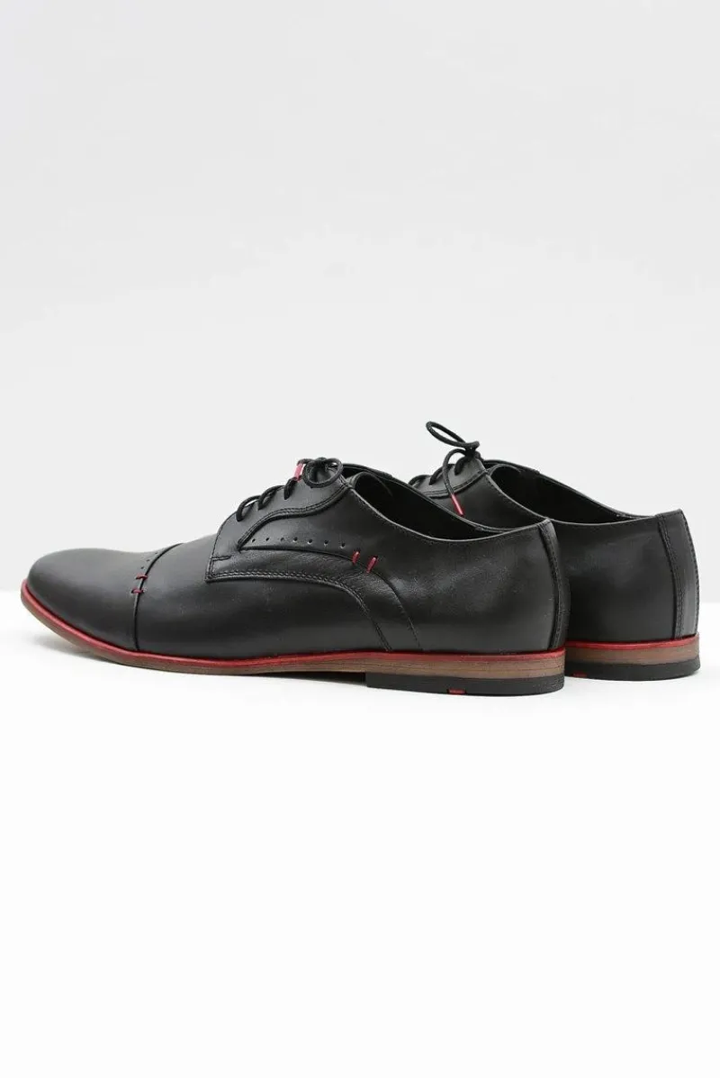 New Eleganckie Męskie Czarne Skórzane Półbuty Isacco Męskie Półbuty Casual