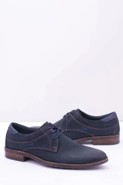 Best Eleganckie Męskie Skórzane Półbuty Granatowe Santiago Męskie Półbuty Casual