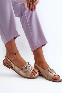 Sandały Płaskie><noscript><img width=