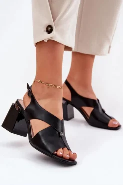 Sandały Na Słupku|Sandały Na Obcasie>Buty damskie Vinceza Eleganckie Sandały Damskie Na Słupku Vinceza 62238 Czarne Czarny