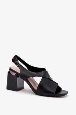 Sandały Na Słupku|Sandały Na Obcasie><noscript><img width=