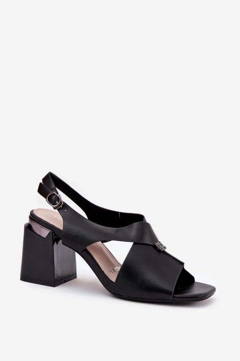 Sandały Na Słupku|Sandały Na Obcasie>Buty damskie Vinceza Eleganckie Sandały Damskie Na Słupku Vinceza 62238 Czarne Czarny