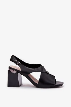 Sandały Na Słupku|Sandały Na Obcasie><noscript><img width=