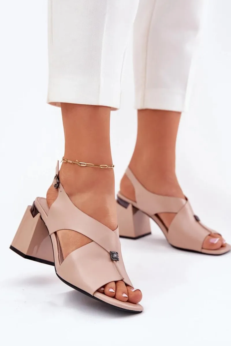 Hot Buty damskie Vinceza Eleganckie Sandały Damskie Na Słupku Vinceza 62238 Beżowe Beżowy