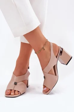 Hot Buty damskie Vinceza Eleganckie Sandały Damskie Na Słupku Vinceza 62238 Beżowe Beżowy