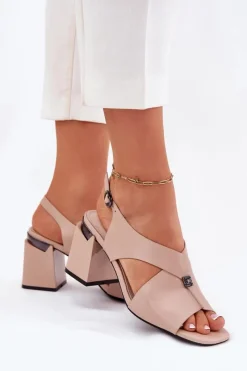 Hot Buty damskie Vinceza Eleganckie Sandały Damskie Na Słupku Vinceza 62238 Beżowe Beżowy