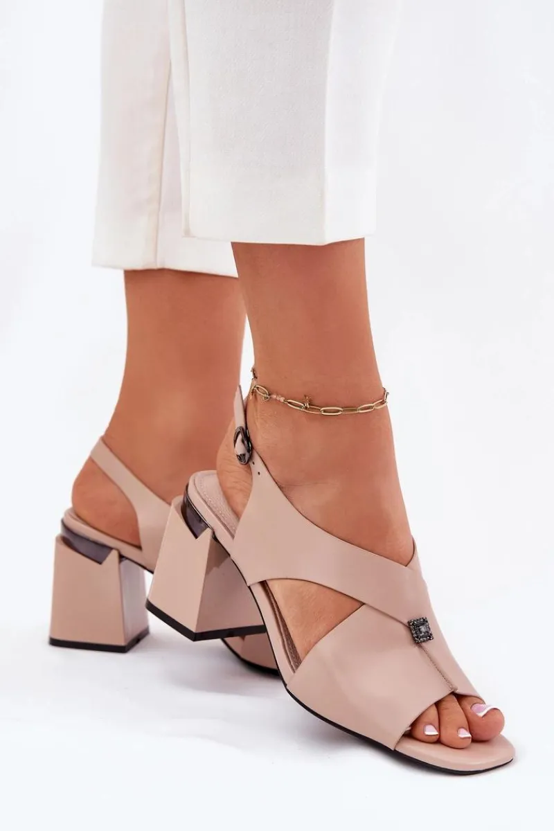 Hot Buty damskie Vinceza Eleganckie Sandały Damskie Na Słupku Vinceza 62238 Beżowe Beżowy