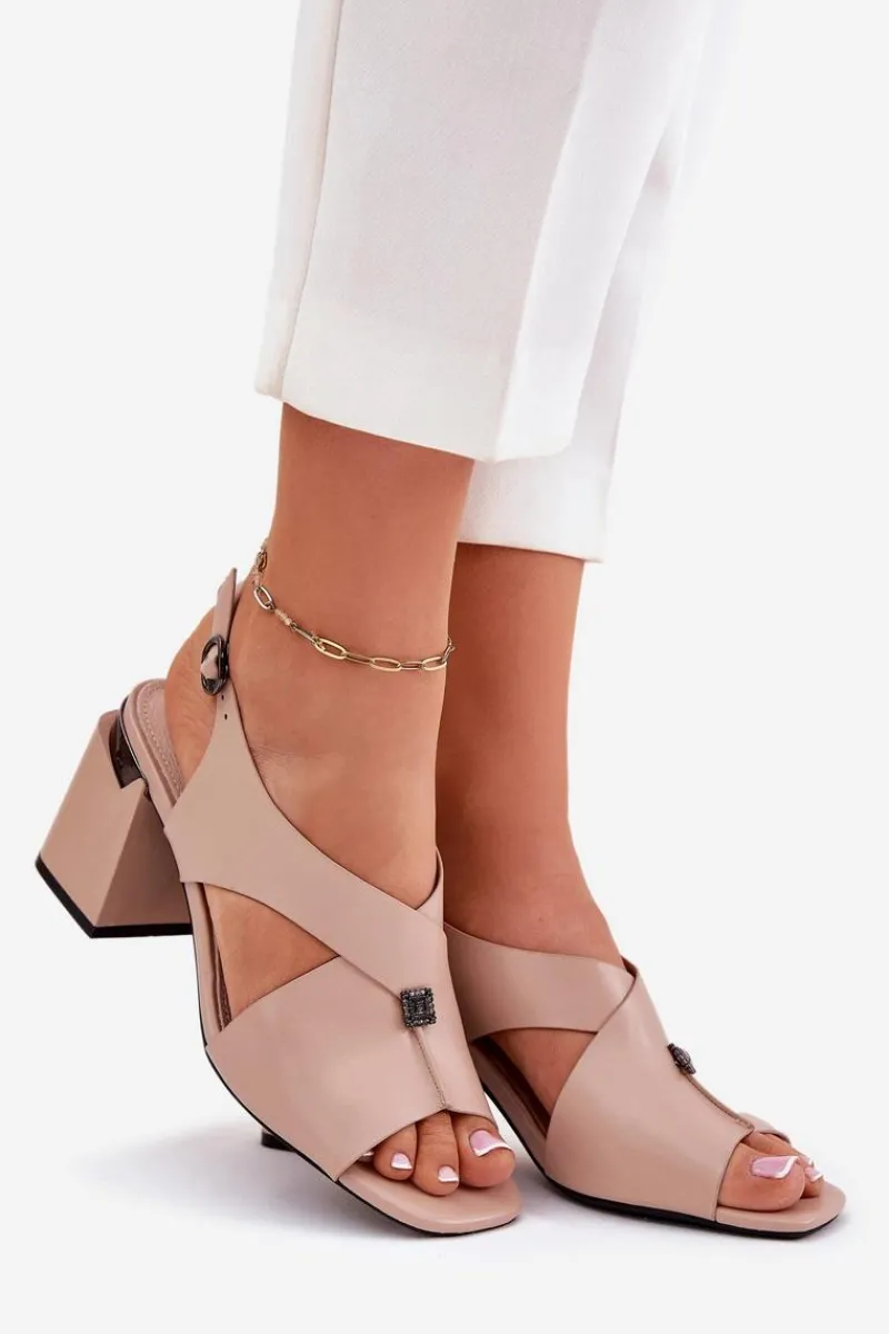 Hot Buty damskie Vinceza Eleganckie Sandały Damskie Na Słupku Vinceza 62238 Beżowe Beżowy