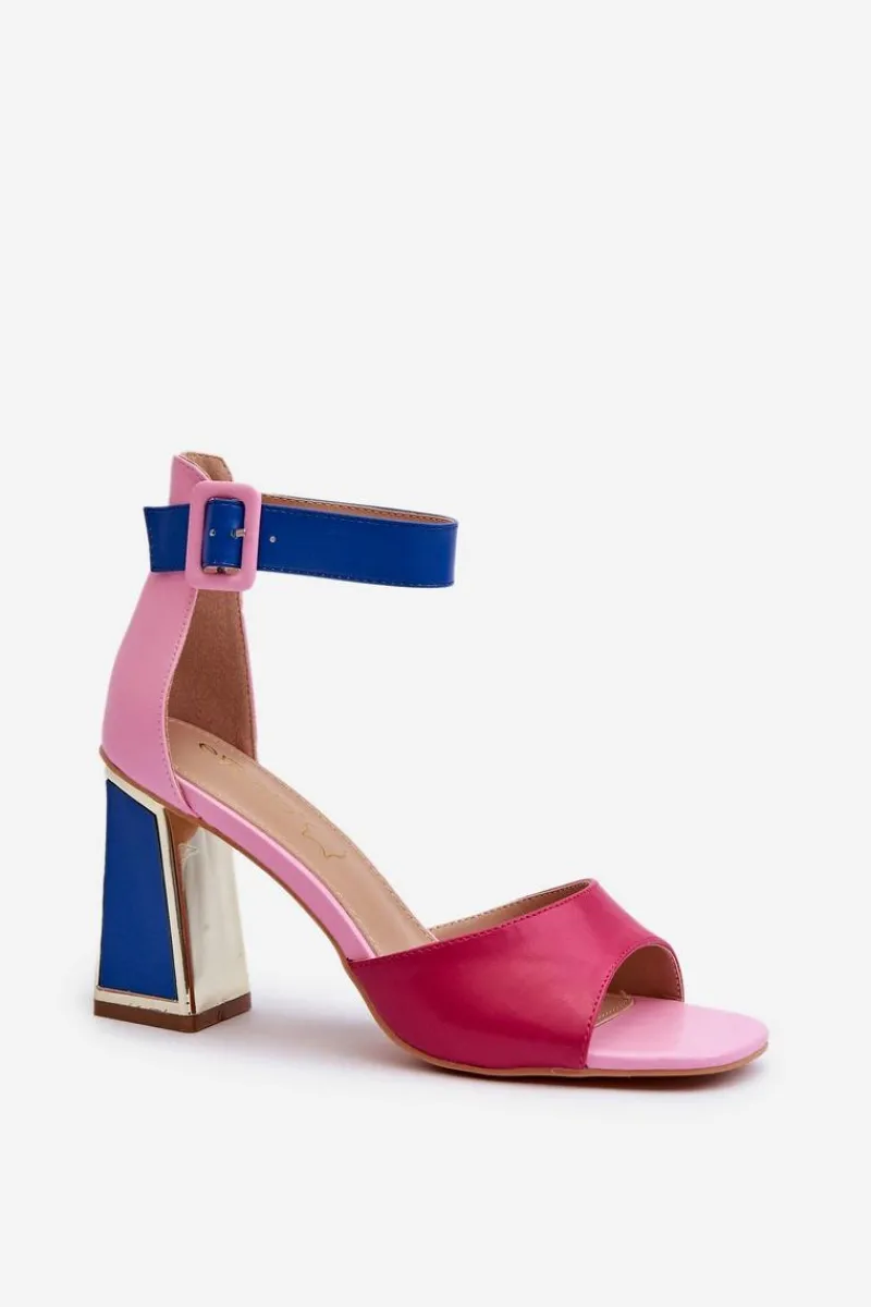 Sandały Na Słupku|Sandały Na Obcasie>Evento Eleganckie Sandały Damskie Na Słupku Różowe Rosazara