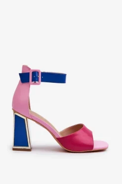 Sandały Na Słupku|Sandały Na Obcasie><noscript><img width=