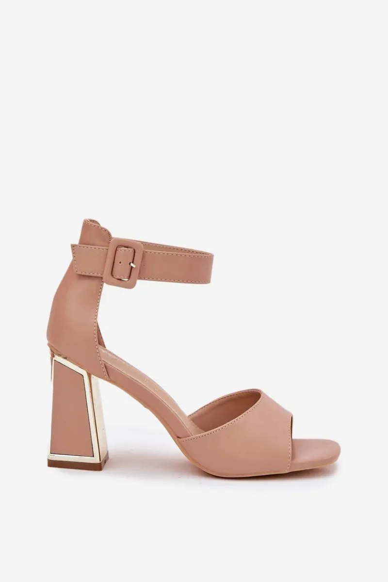 Best Eleganckie Sandały Damskie Na Słupku Nude Rosazara Damskie Sandały Na Słupku|Sandały Na Obcasie
