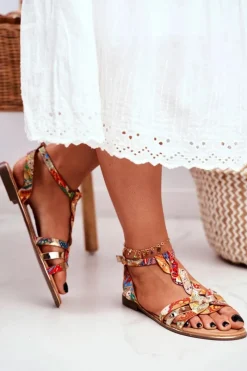 Sandały Płaskie><noscript><img width=