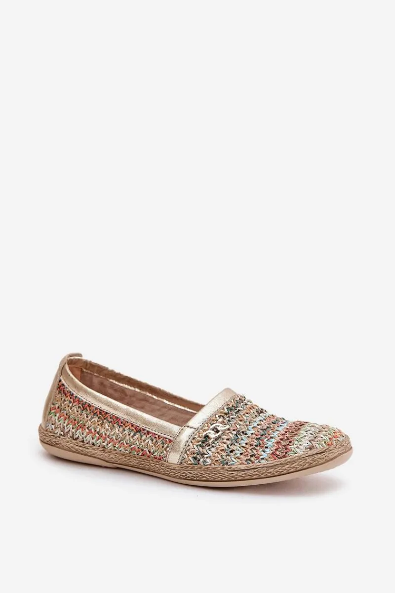 Espadryle Na Platformie>Zazoo Eleganckie Skórzane Espadryle Z Plecionką 10178 Multikolor Wielokolorowy