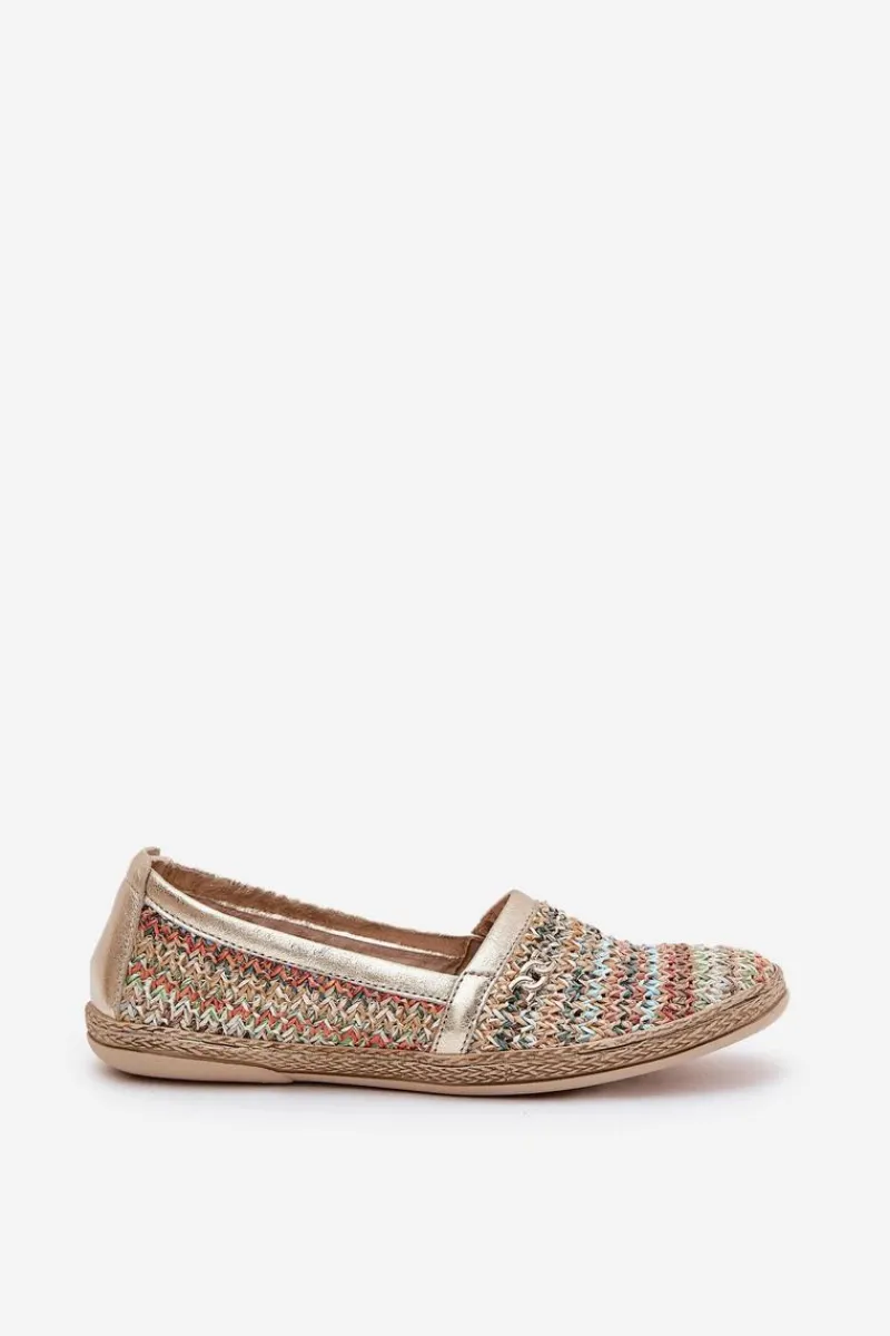 Espadryle Na Platformie>Zazoo Eleganckie Skórzane Espadryle Z Plecionką 10178 Multikolor Wielokolorowy
