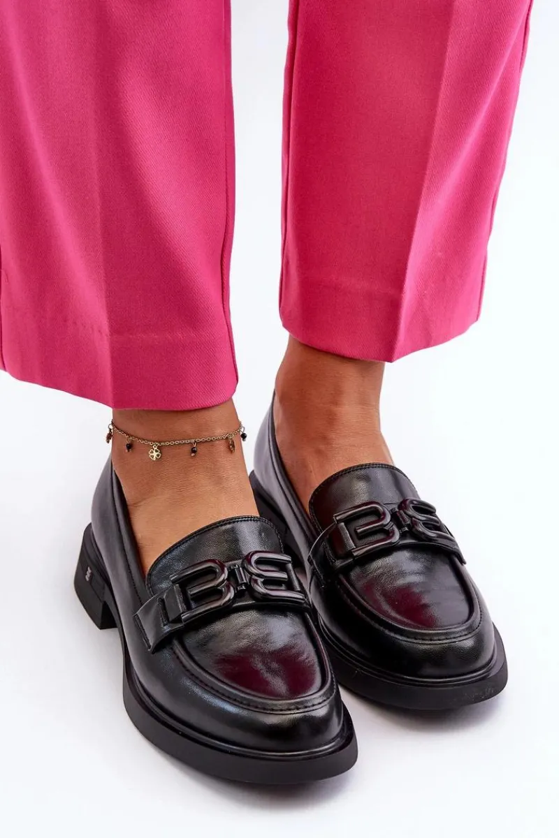 Loafersy Damskie|Mokasyny Płaskie>Buty damskie Vinceza Eleganckie Skórzane Mokasyny Damskie Czarne Triana Czarny