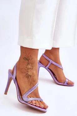 Sandały Na Obcasie></noscript>Boto Eleganckie Wsuwane Sandałki Na Obcasie Fioletowe Colima Fioletowy