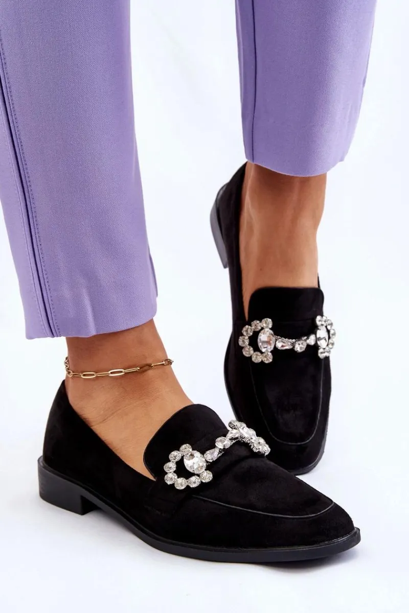 Eleganckie Zamszowe Mokasyny Czarne Aliya Damskie Mokasyny Damskie Zamszowe