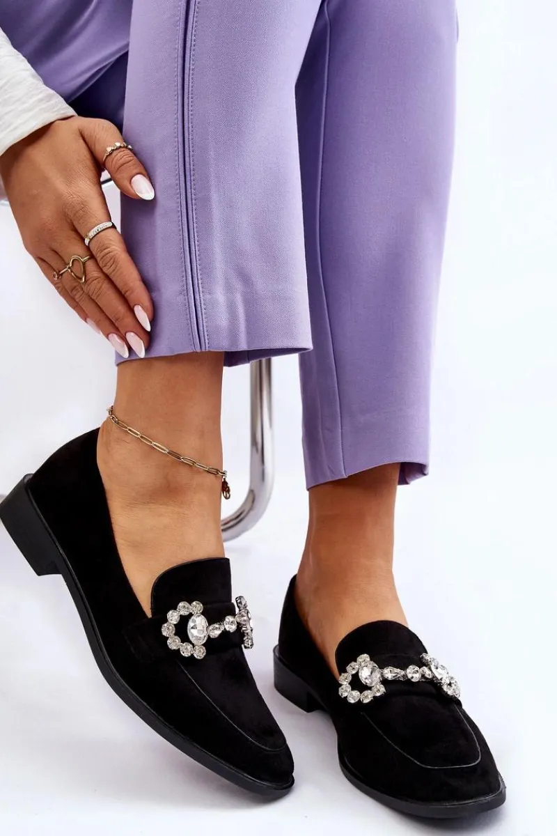 Eleganckie Zamszowe Mokasyny Czarne Aliya Damskie Mokasyny Damskie Zamszowe