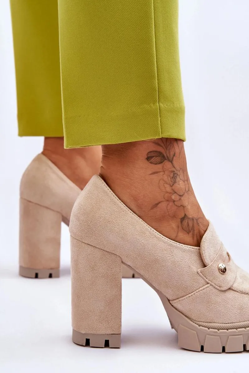 Czółenka Na Platformie|Czółenka Zamszowe>Buty damskie Vinceza Eleganckie Zamszowe Półbuty Na Obcasie Beżowe Mintore