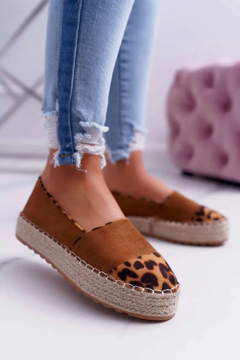 Czarne Espadryle>Boto Espadryle Damskie Camel Platforma Ringer