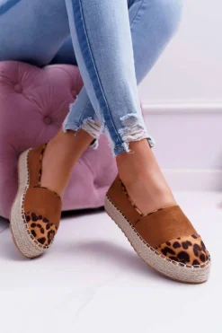 Czarne Espadryle>Boto Espadryle Damskie Camel Platforma Ringer