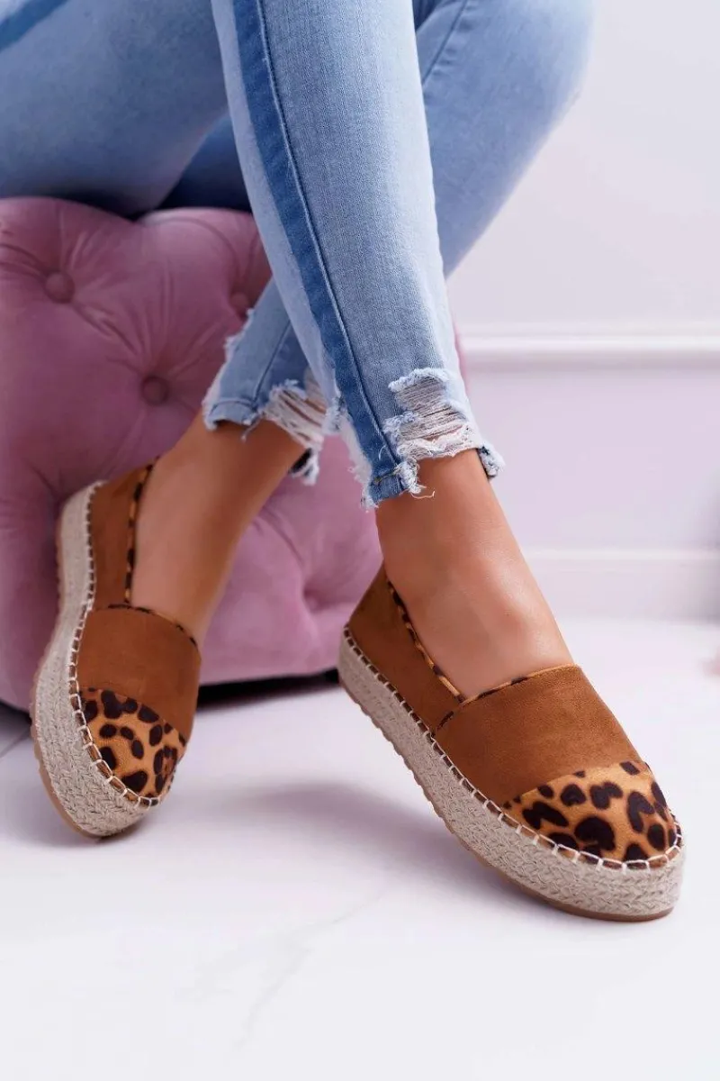 Czarne Espadryle>Boto Espadryle Damskie Camel Platforma Ringer