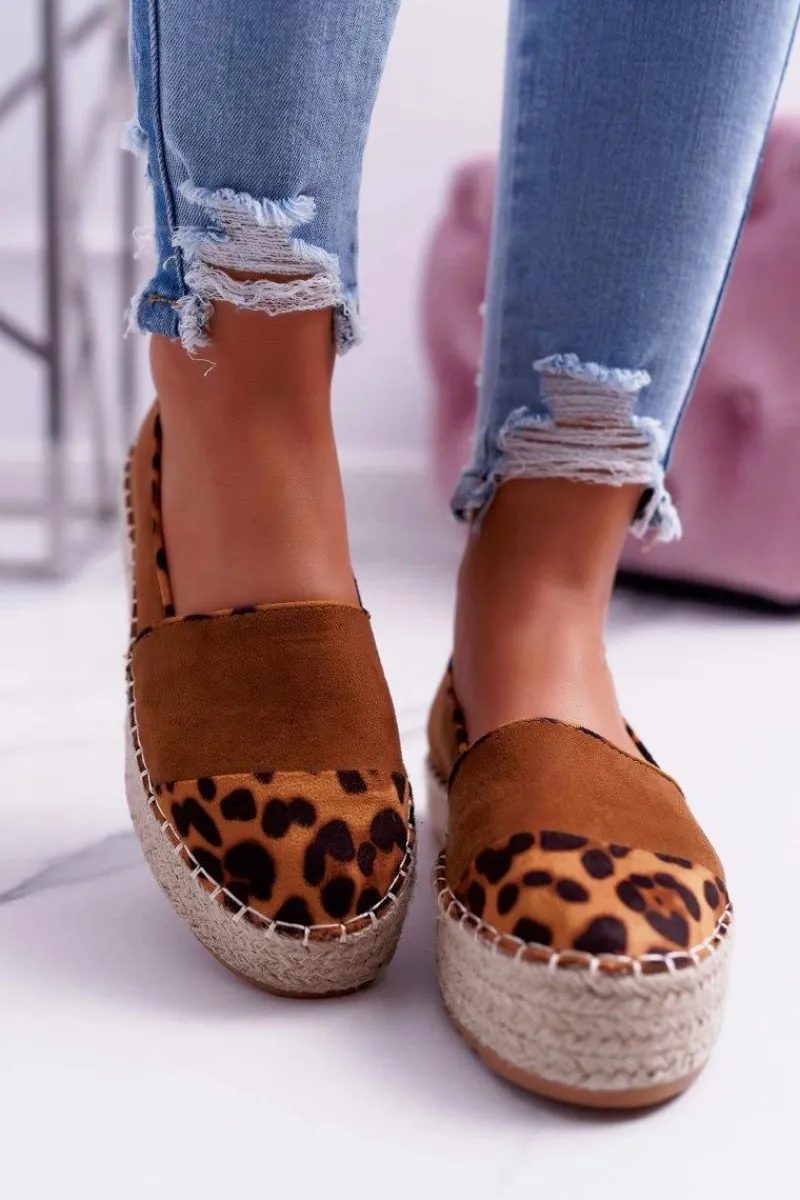 Czarne Espadryle>Boto Espadryle Damskie Camel Platforma Ringer