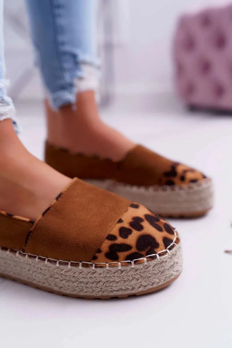 Czarne Espadryle>Boto Espadryle Damskie Camel Platforma Ringer