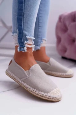 Best Cross Jeans Espadryle Damskie Szare DD2R4104