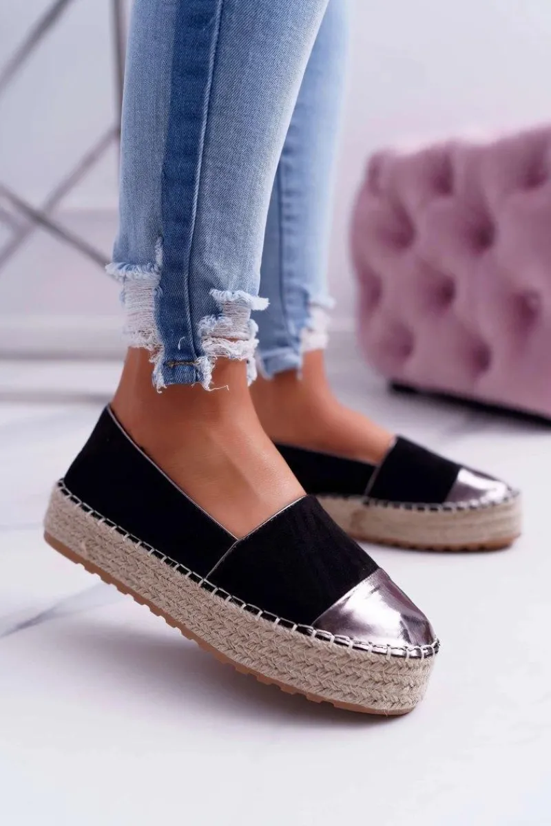 Best Espadryle Damskie Czarne Platforma Ringer Damskie Czarne Espadryle