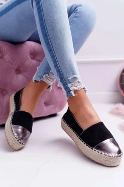 Best Espadryle Damskie Czarne Platforma Ringer Damskie Czarne Espadryle