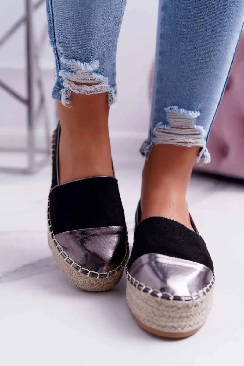 Best Espadryle Damskie Czarne Platforma Ringer Damskie Czarne Espadryle