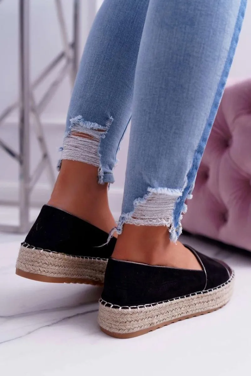 Best Espadryle Damskie Czarne Platforma Ringer Damskie Czarne Espadryle